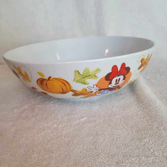 Disney Mickey & Minnie Serving Bowl Autumn Fall Large Salad Pasta Popcorn NEW - Picture 3 of 10